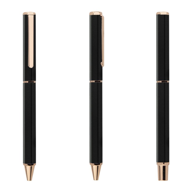 Luxury Ballpoint Pen Hexagon Body Black Ink Roller Pen 0.7mm 1.0mm Point for Men Women Professional Executive Office Present