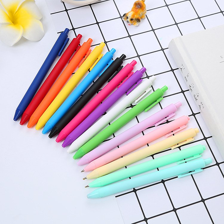 High Quality Plastic Gel Pen Smooth Writing Colorful Click Pen With Custom Logo Wholesale Gel Kawaii Macaron Ballpoint Pens