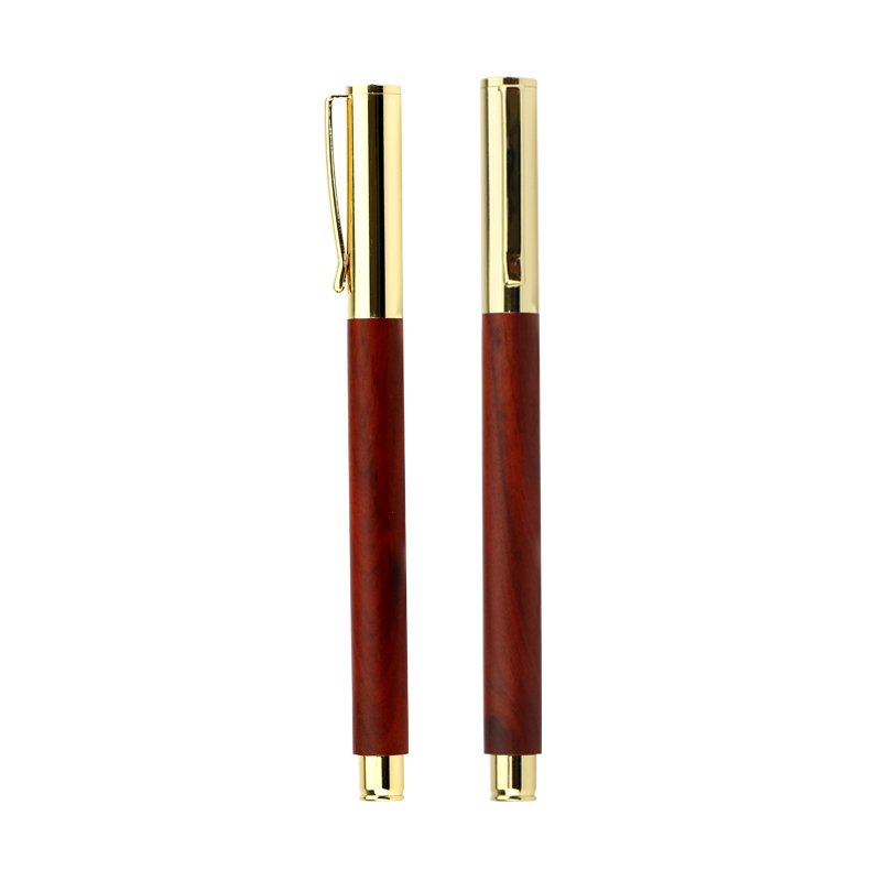 Wholesale Price Simple Design Metal Roller Pen with Wooden Barrel