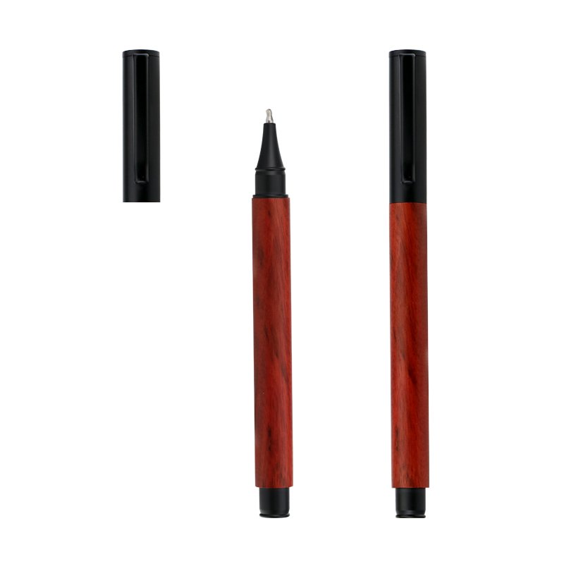 Wholesale Price Simple Design Metal Roller Pen with Wooden Barrel