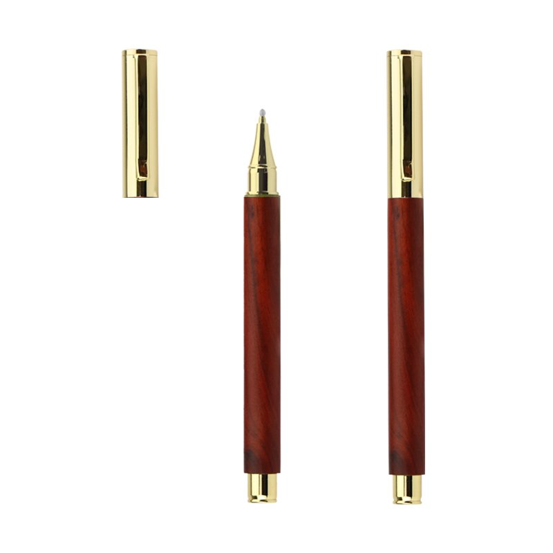 Wholesale Price Simple Design Metal Roller Pen with Wooden Barrel