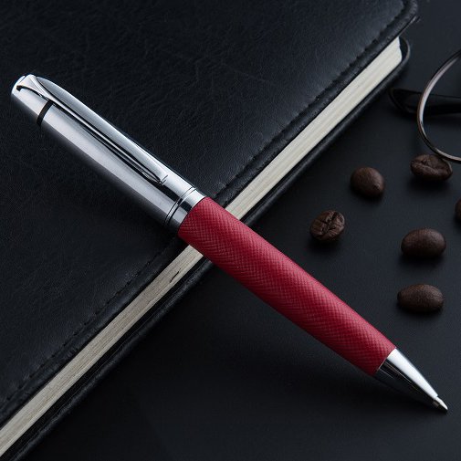 GemFully Stationery supplier Wholesale aesthetic leather ballpoint pens office business promotional metal pen