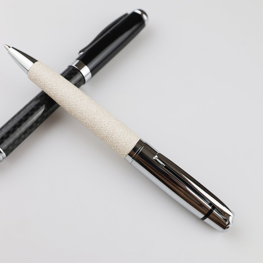 GemFully Stationery supplier Wholesale aesthetic leather ballpoint pens office business promotional metal pen
