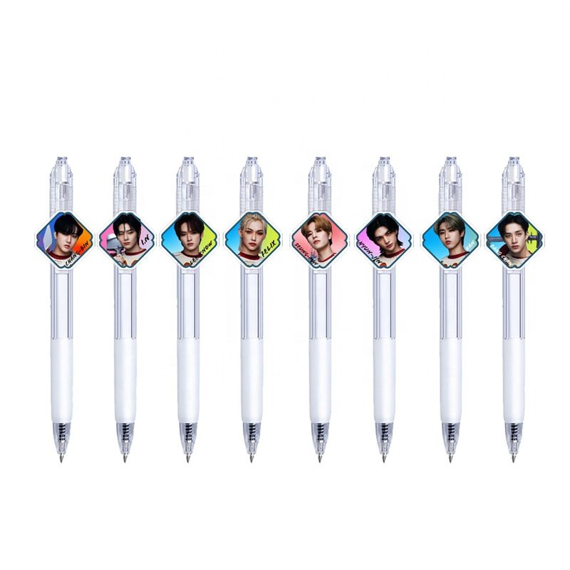 YUWEI Stray Kids Black Writing Ballpoint Pen Felix Hyunjin Bangchan Leeknow Han Students Stationery School Supplies Fans Gift