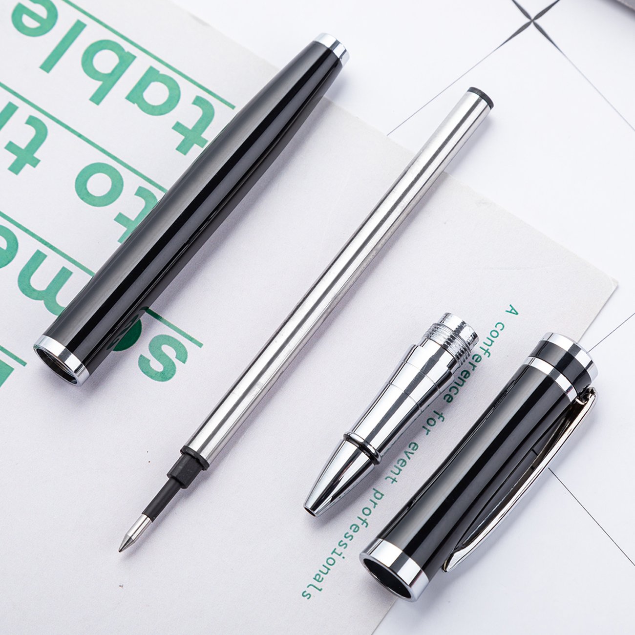 OEM Supported Power Bank Pen Gift Set Christmas Promotion Metal Accessory with 1.0mm Writing Width