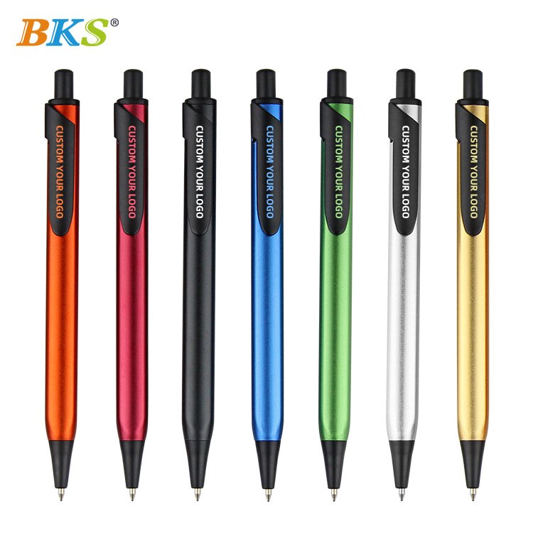 BKS Promotional factory gift Ball Pen Customized Logo Black plastic Ballpoint Pen