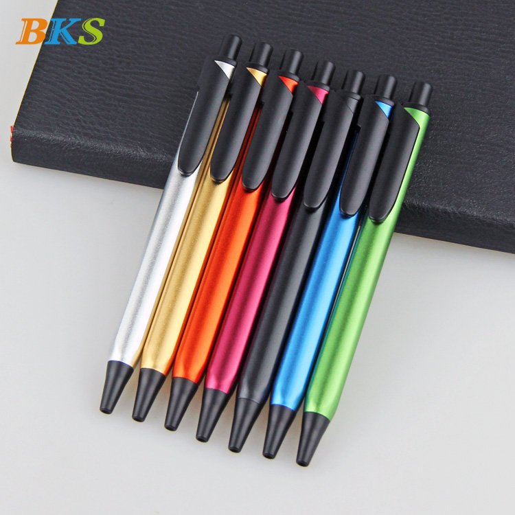 BKS Promotional factory gift Ball Pen Customized Logo Black plastic Ballpoint Pen