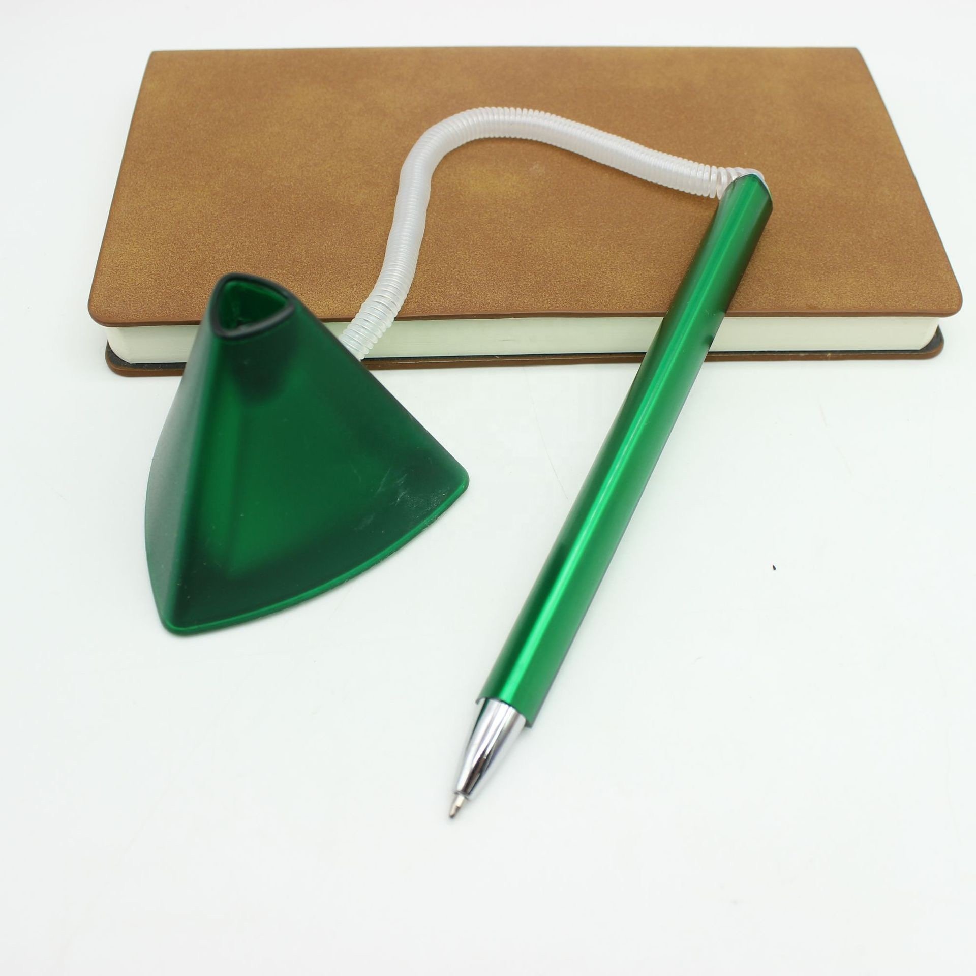 Promotional Plastic Bank Stand Signature Advertising Table Desk Ballpoint Pen with Triangle-shape Base