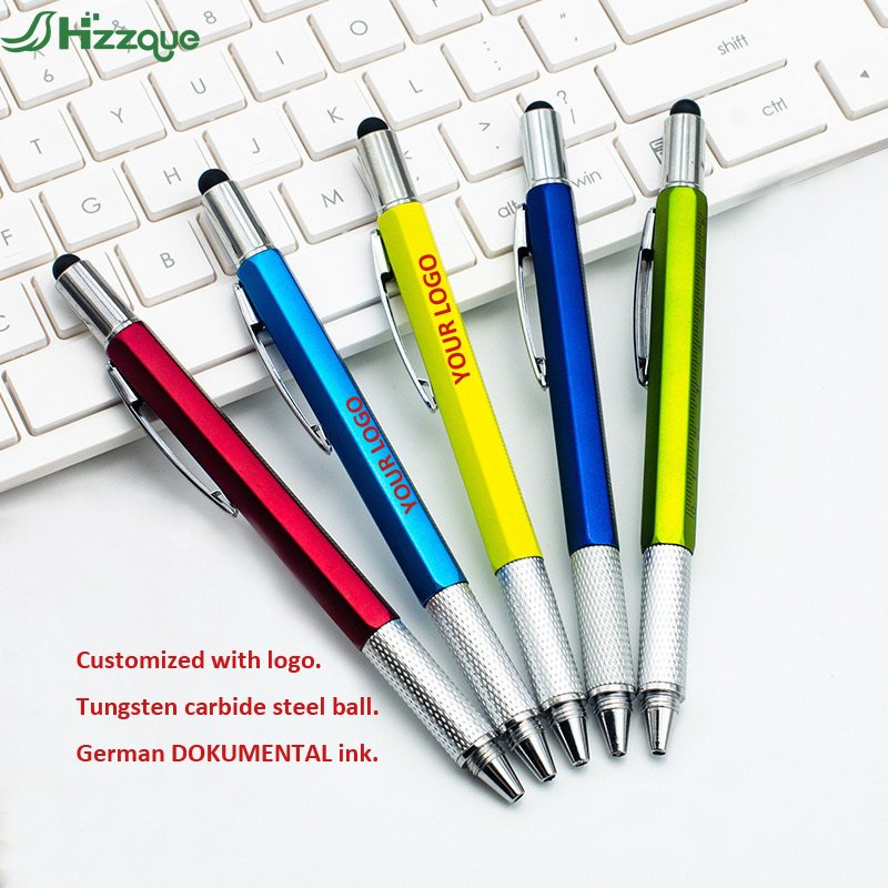 Custom Logo Metal Ballpoint Pens with Centimetre Inch Markings Gift Stylus Ballpoint Pen Plastic Banner Pen for Promotional Use