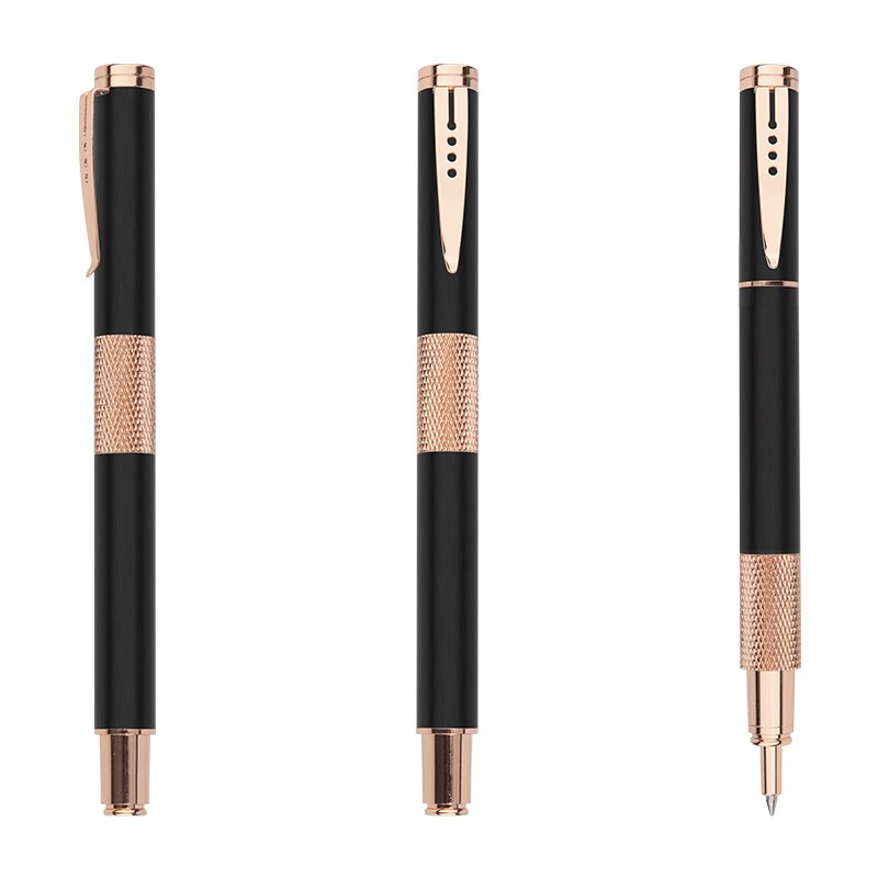 Hot Sale Luxury Metal Ballpoint / Roller Pen Noble Retro Signature Pen with Rose Gold Fittings Custom LOGO for VIP Guest Gifts