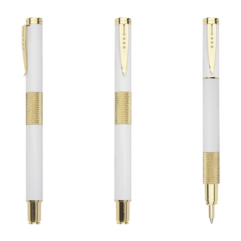 Hot Sale Luxury Metal Ballpoint / Roller Pen Noble Retro Signature Pen with Rose Gold Fittings Custom LOGO for VIP Guest Gifts