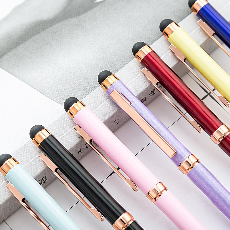 Hot Selling Promotional New Multifunction Ball Stylus Soft Touch Screen Pen 2 In 1 With Custom Logo Metal Ballpoint Pens