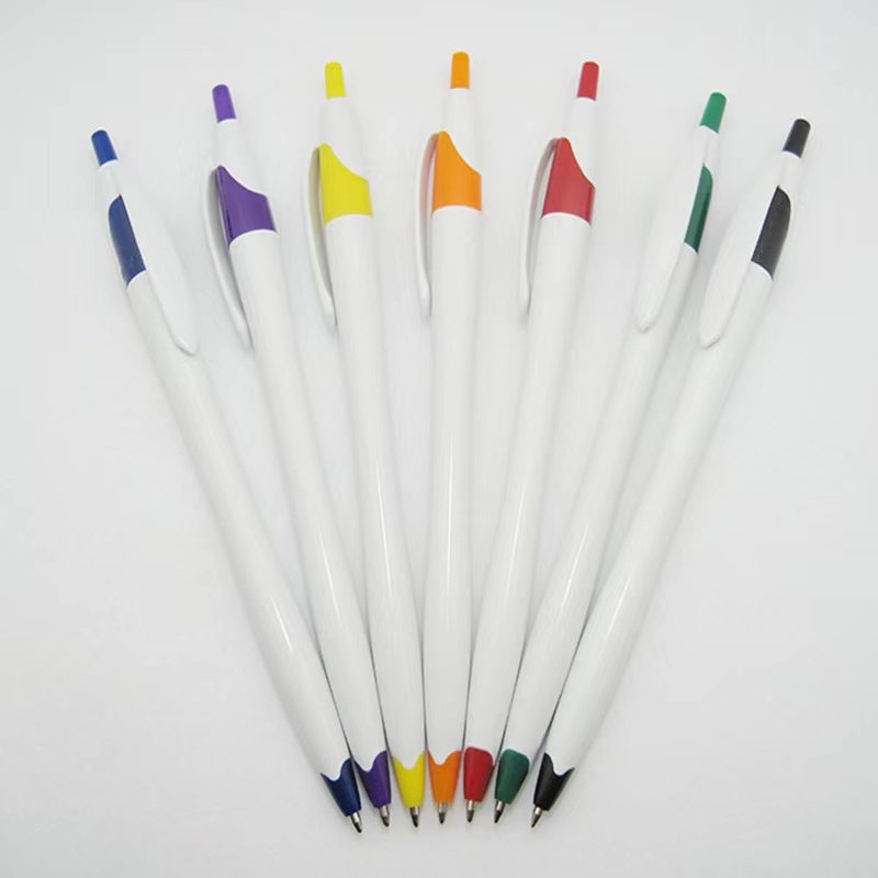 Wholesale Custom Promotional Advertising Plastic Pens Blank With Logo White Ballpoint Pen