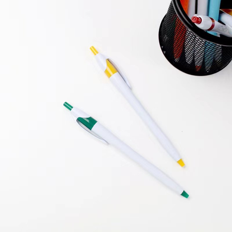 Wholesale Custom Promotional Advertising Plastic Pens Blank With Logo White Ballpoint Pen