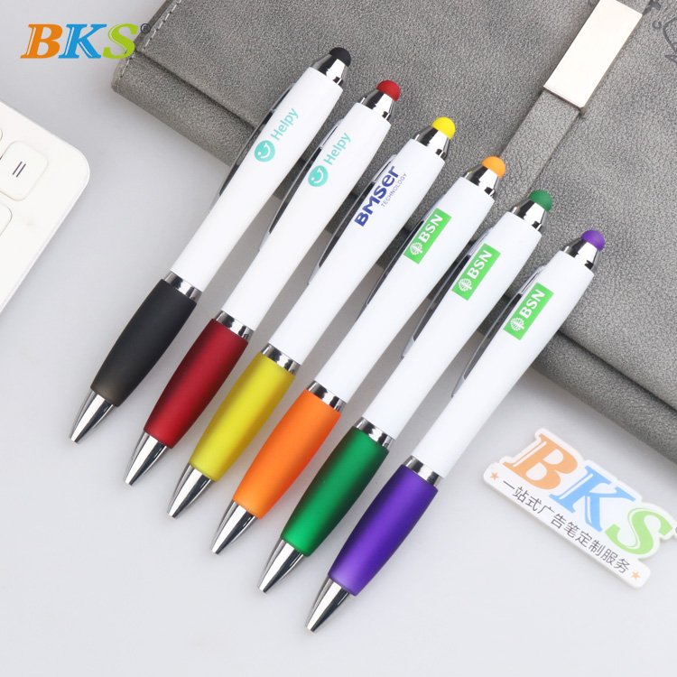 BKS mega Wholesale Advertising Rubber Promotion Pen With Plastic Promotional Personalized Ballpoint pen Custom Logo