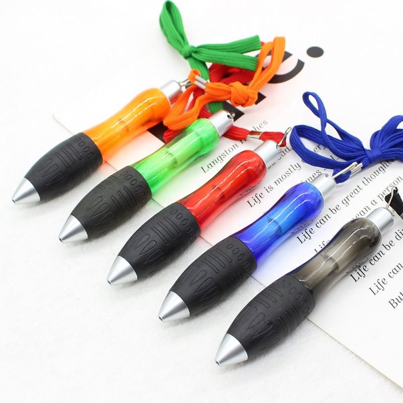 Retractable Big Fat Ballpoint Pens in 5 Colors with Hanging Rope Handwriting Aids for Tremor, Arthritis, Parkinson