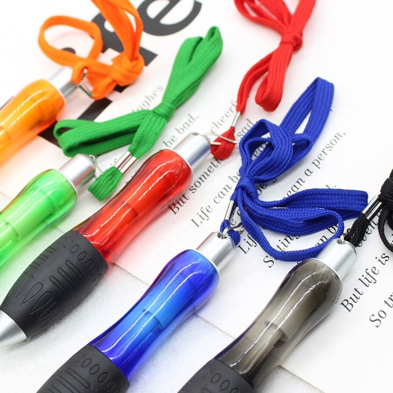 Retractable Big Fat Ballpoint Pens in 5 Colors with Hanging Rope Handwriting Aids for Tremor, Arthritis, Parkinson