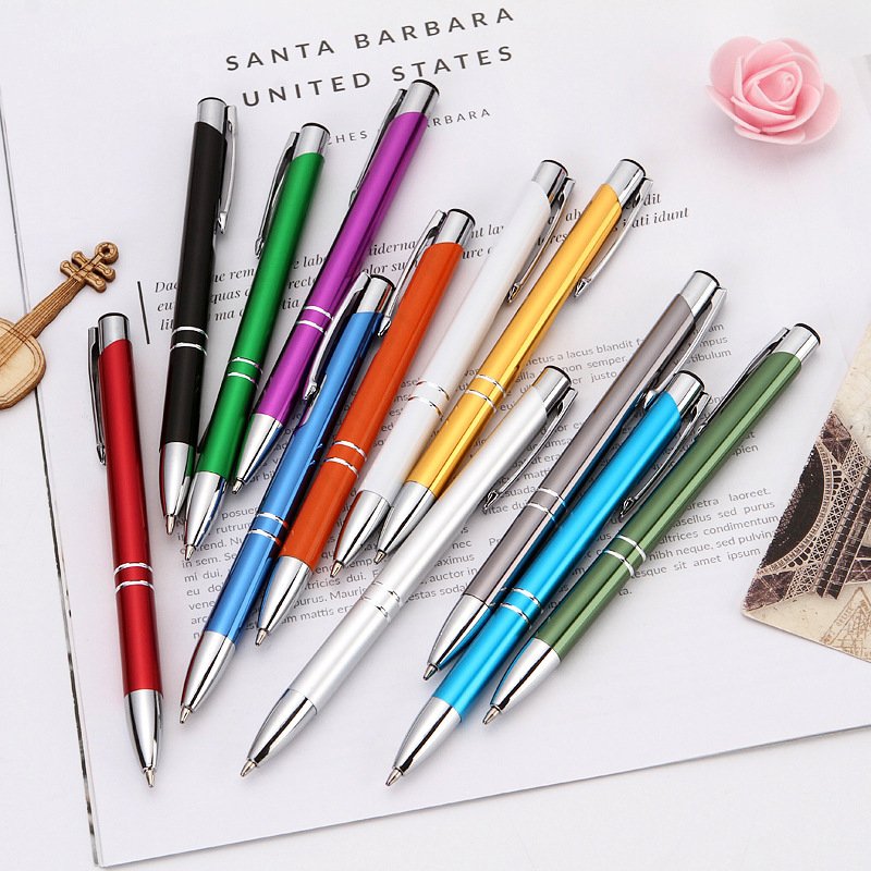 High Quality Promotional Metal Branded Luxury Business Customized Advertising Gift Metal Roller Ball Point Pen with Custom Logo