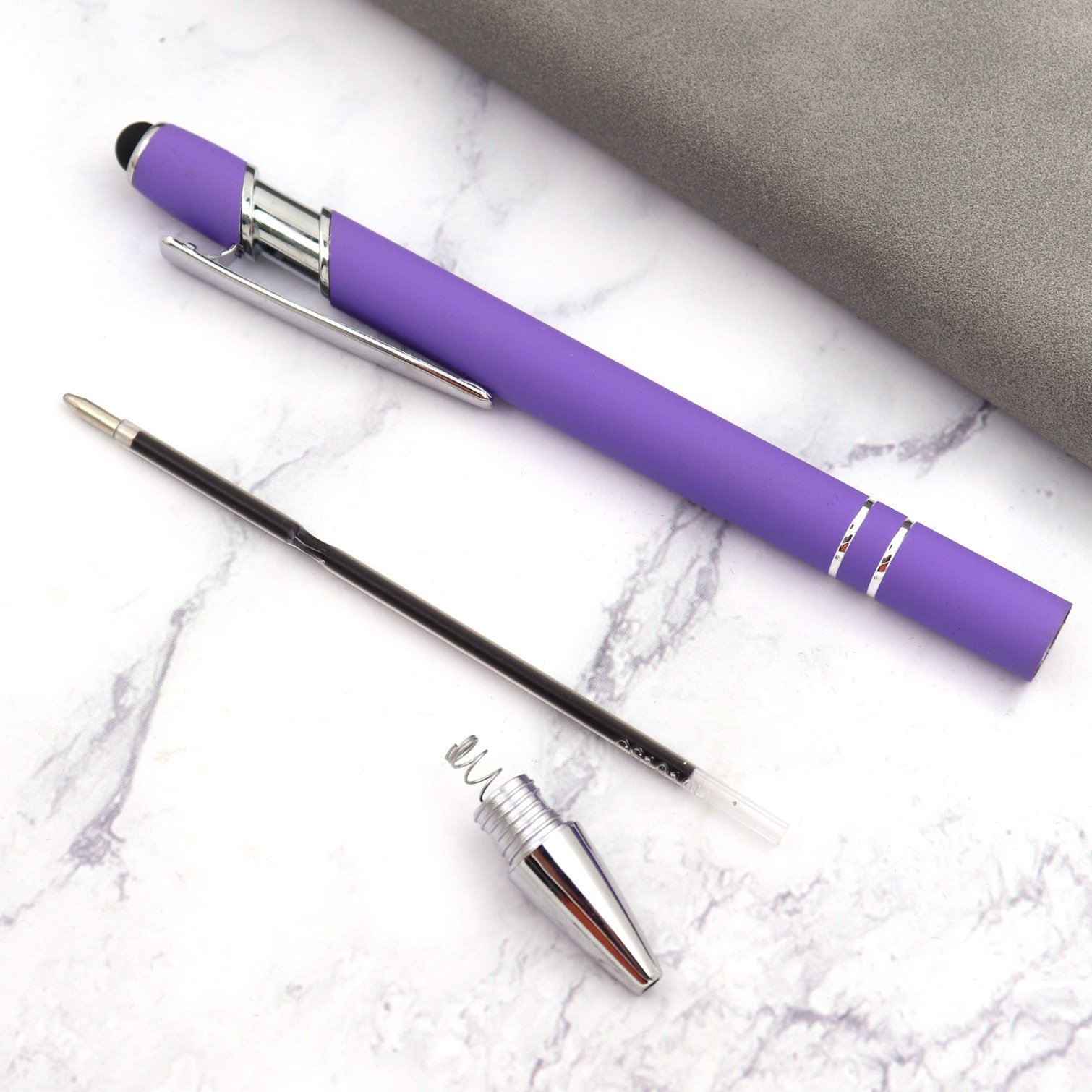 Promotional Cheapest Aluminum Ballpoint Stylus Pen With Soft Rubber Touch Screens Cheap Custom Logo Ball Pen For Mobile