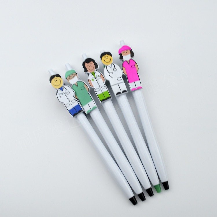 Cheap Promotional Cute Nurse Doctor Pens Gifts Plastic Ballpoint Pen With Custom Logo