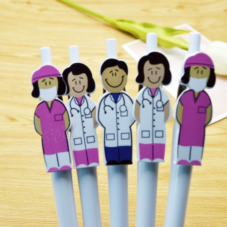 Cheap Promotional Cute Nurse Doctor Pens Gifts Plastic Ballpoint Pen With Custom Logo