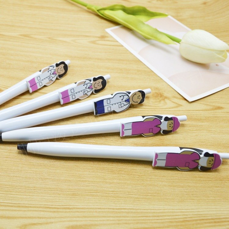 Cheap Promotional Cute Nurse Doctor Pens Gifts Plastic Ballpoint Pen With Custom Logo