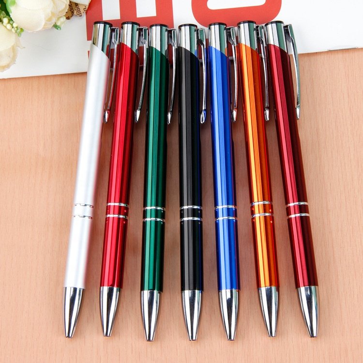 Q-c22 Luxury Promotional branded custom logo club design rollerball pen retractable gift aluminum metal ballpoint pen