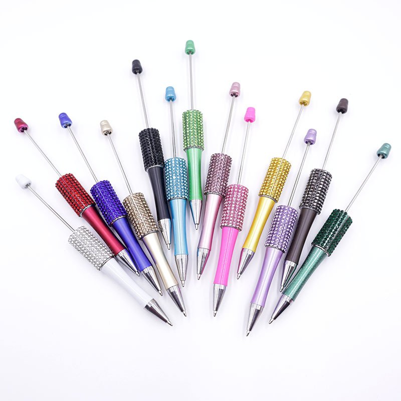 DIY Bead pen multi color Glitter ballpoint pen Diamond Bead gift Pen with custom logo