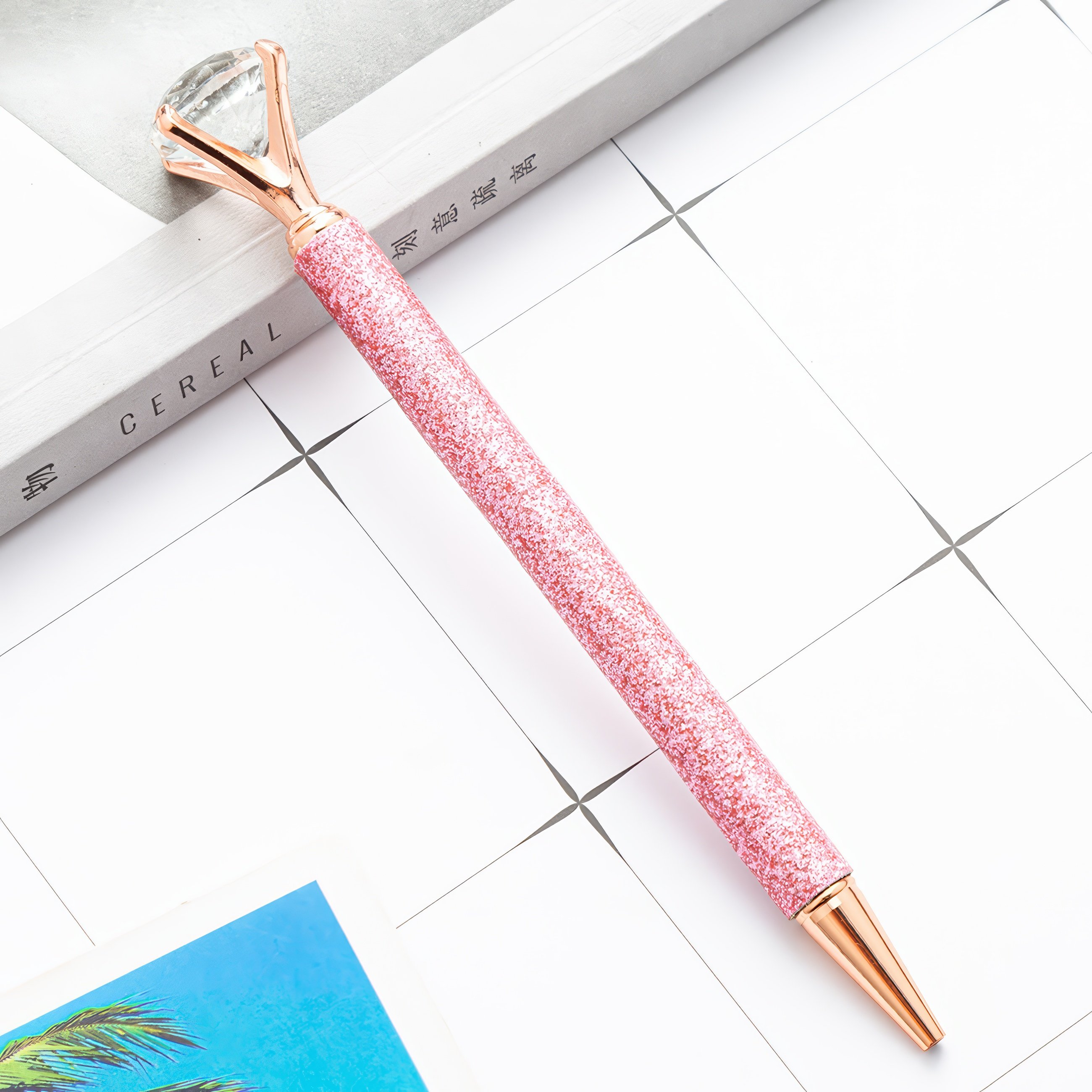 Most Popular Custom Logo Crystal Diamond Metal Ballpoint Pen 1.0mm Writing Width Novel Business Advertising Promotion Logo Pen