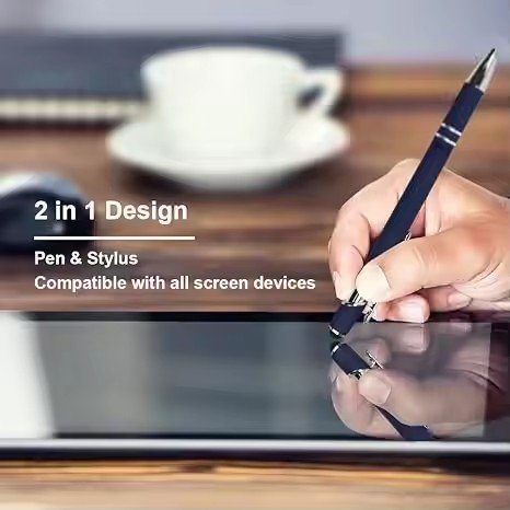 Promotional Custom 2 In 1 Capacitive Multi Function Metal Ball Pen Aluminum Screen Logo Engraved Stylus Pen Rose Gold Pen