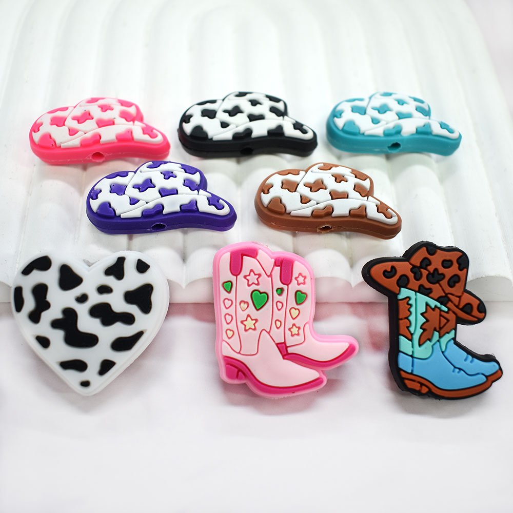 Diy Designer Custom Ballpoint Pen Charms Soft Material Focal Beads For Baby's Teeth Floral Theme Silicone Accessories