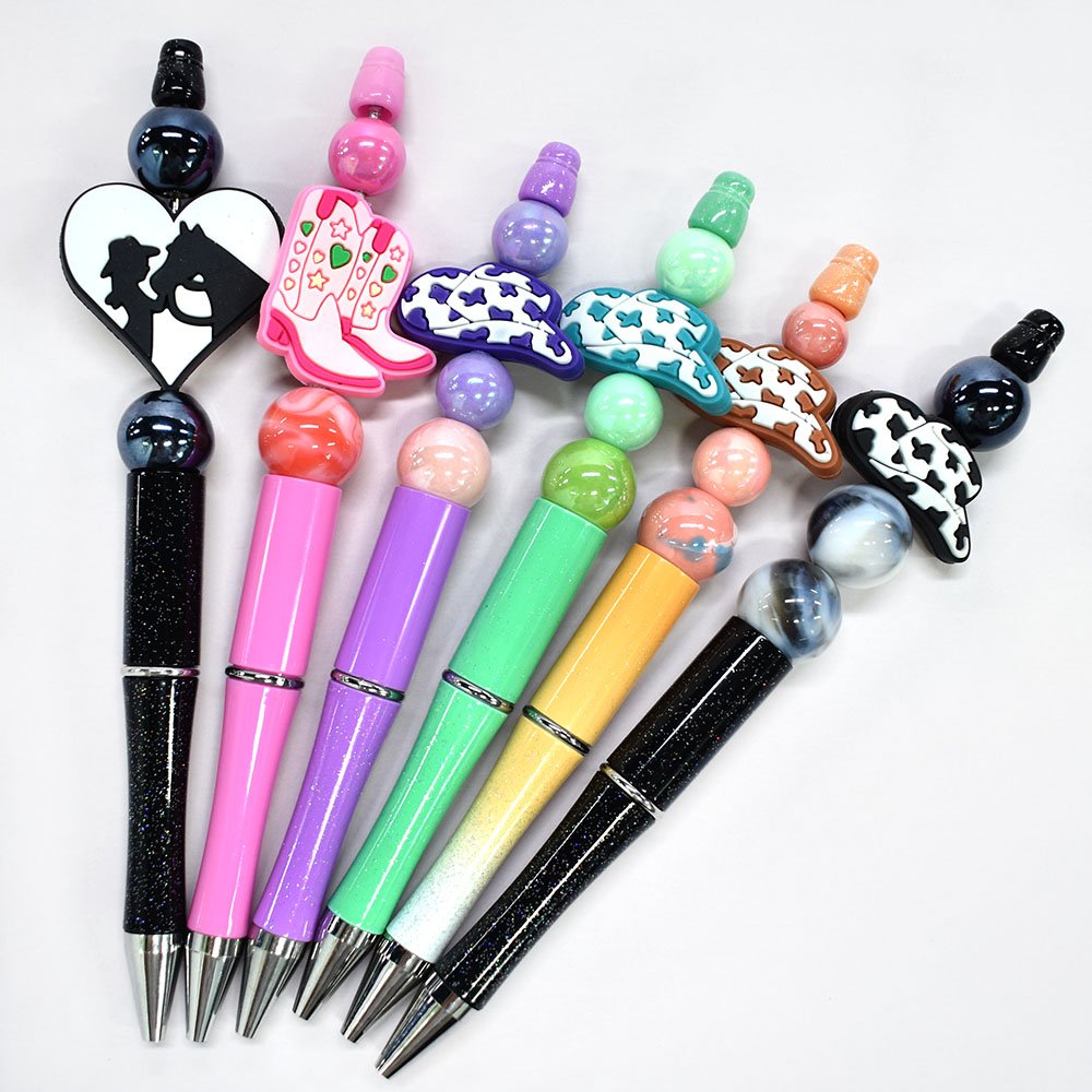 Diy Designer Custom Ballpoint Pen Charms Soft Material Focal Beads For Baby's Teeth Floral Theme Silicone Accessories