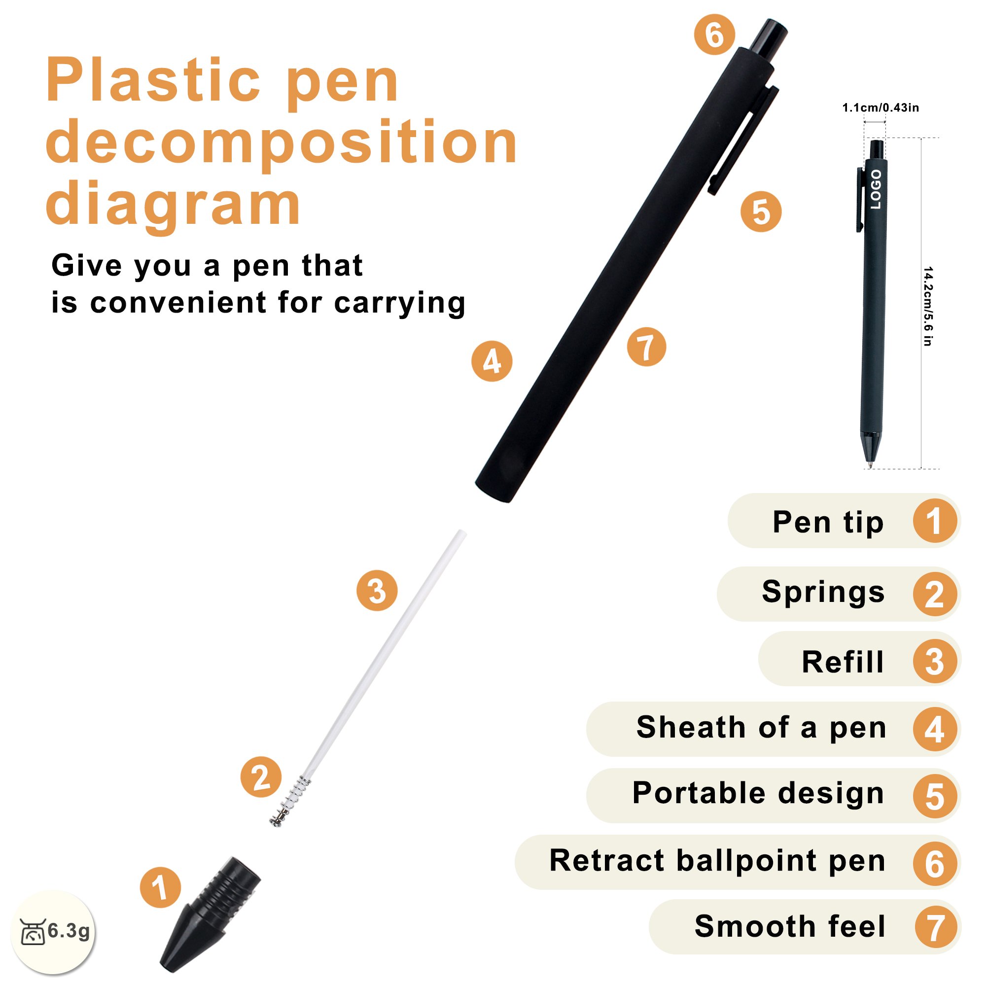Mulit-Colors Blank Plastic Ballpoint Pen Bulk Custom Personal Printed Logo For School Office Gift