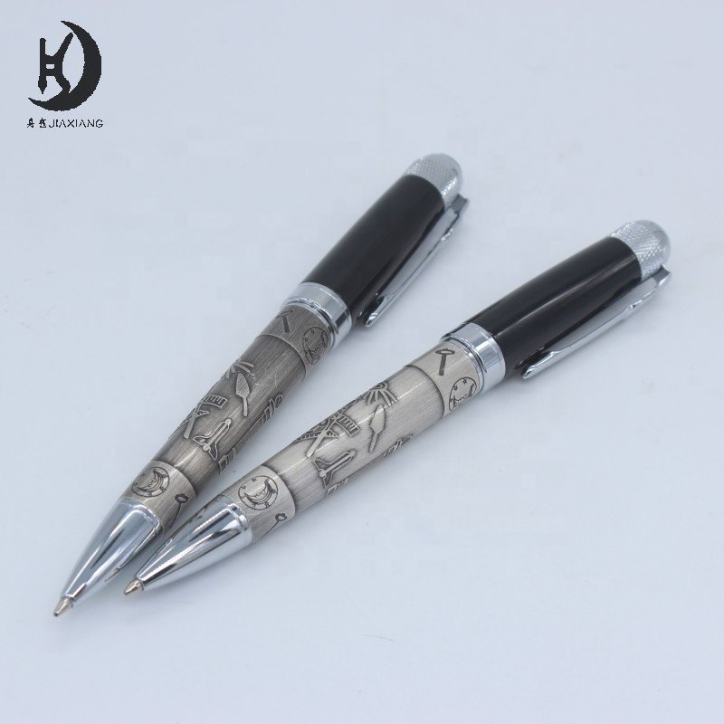 JX-A189 Masonic symbols ancient silver heavy weight masonic engraved writing ballpoint pen gift