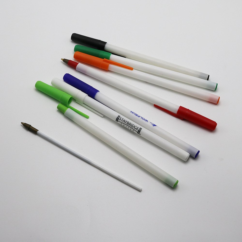 Budget Classic Simple cheap low price Bi c Brand custom Stick Ballpoint Pen,silk screen roller printing stick ball pen