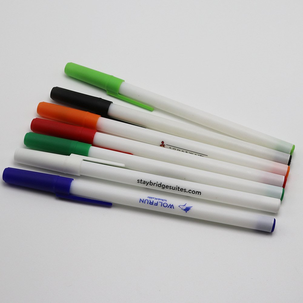 Budget Classic Simple cheap low price Bi c Brand custom Stick Ballpoint Pen,silk screen roller printing stick ball pen