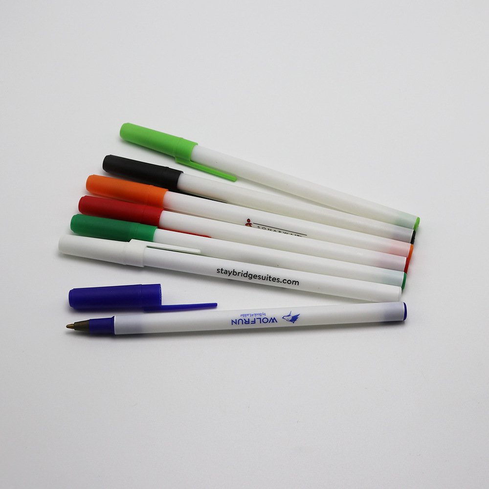 Budget Classic Simple cheap low price Bi c Brand custom Stick Ballpoint Pen,silk screen roller printing stick ball pen