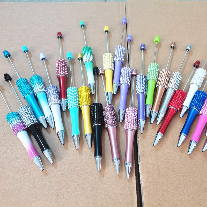 Rhinestone Crystal Diamond DIY beadable pen Kawaii novelty Jewelry decorative charm gift ballpoint pen beaded ballpen