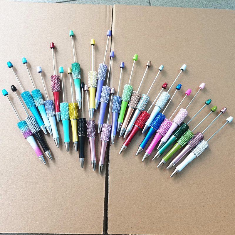 Rhinestone Crystal Diamond DIY beadable pen Kawaii novelty Jewelry decorative charm gift ballpoint pen beaded ballpen