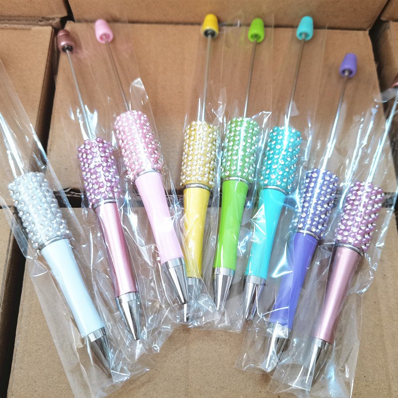 Rhinestone Crystal Diamond DIY beadable pen Kawaii novelty Jewelry decorative charm gift ballpoint pen beaded ballpen