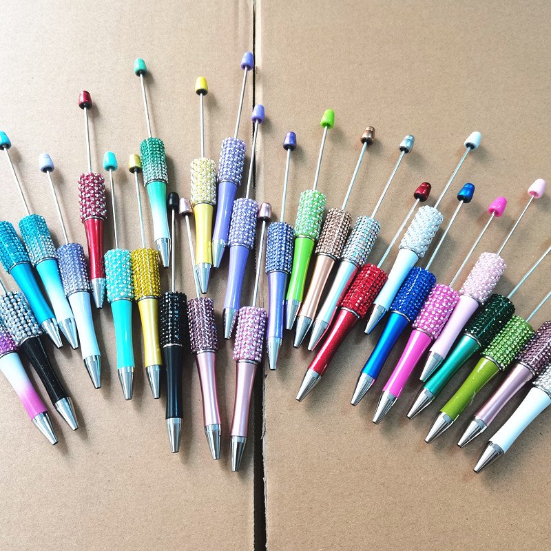 Rhinestone Crystal Diamond DIY beadable pen Kawaii novelty Jewelry decorative charm gift ballpoint pen beaded ballpen