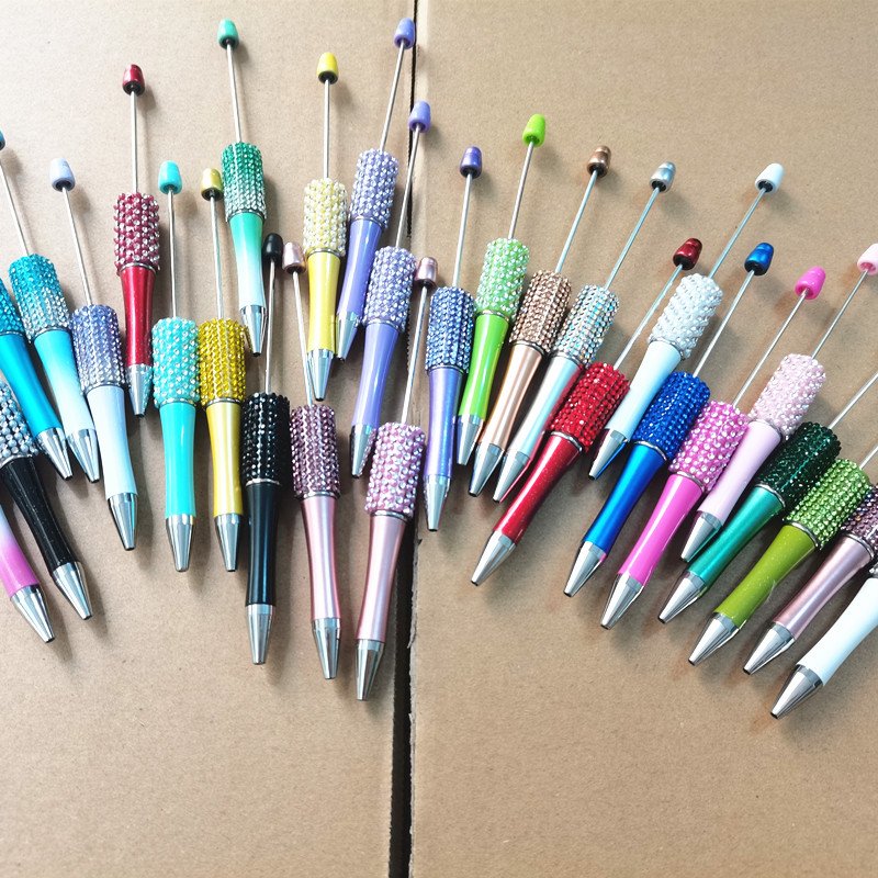 Rhinestone Crystal Diamond DIY beadable pen Kawaii novelty Jewelry decorative charm gift ballpoint pen beaded ballpen
