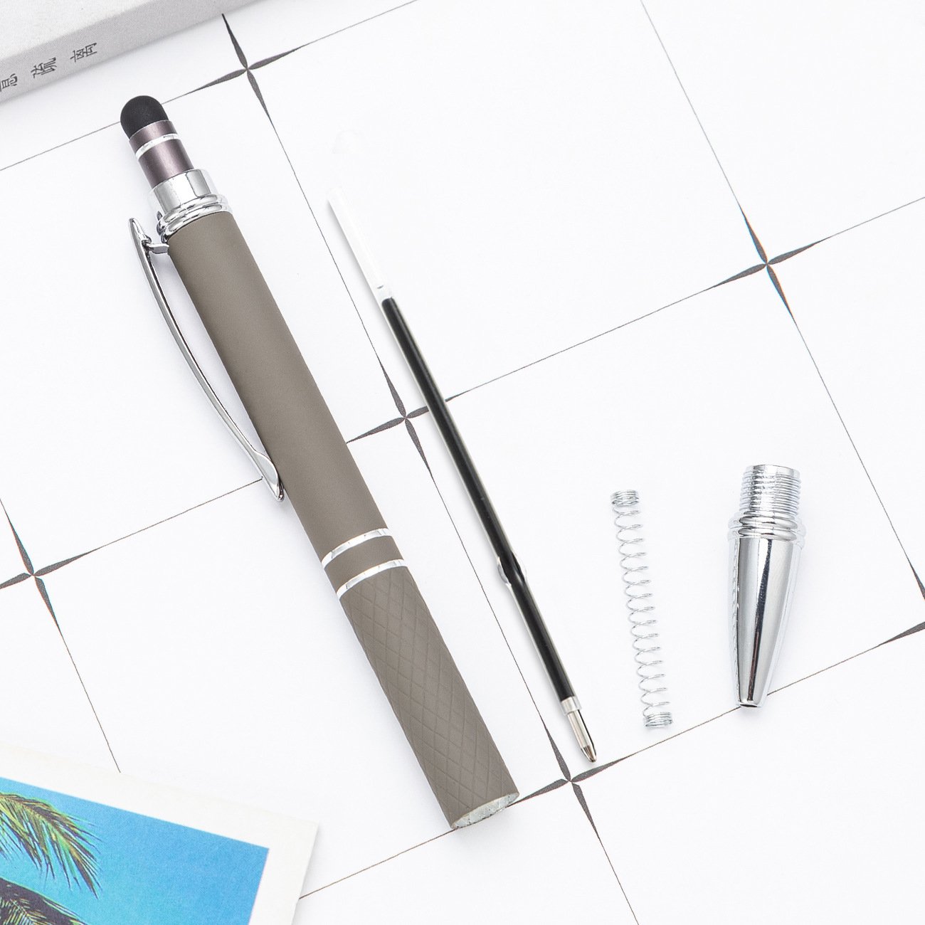 Custom Logo 2-in-1 Metal Stylus Ballpoint Pen Multifunctional Novelty Screen Touch Ball Pen for Advertising Promotions Gift