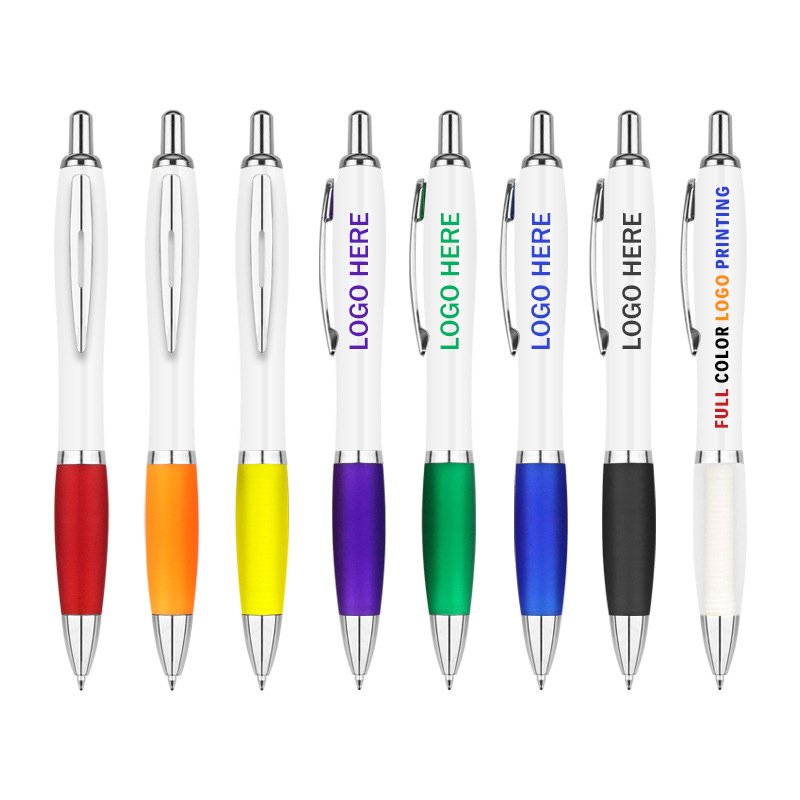 Good Quality Custom Logo White Ball Pen Classic Promotional Pen Custom Customized Pen With Logo
