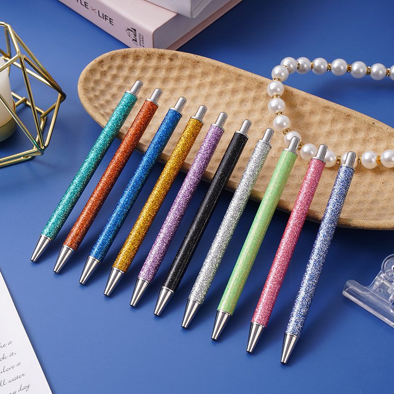UV DTF Decoration Journaling Smooth Surface Diy Glittered Pens Bling White Glitter Wrap Ballpoint Pen for Sticky Sheet