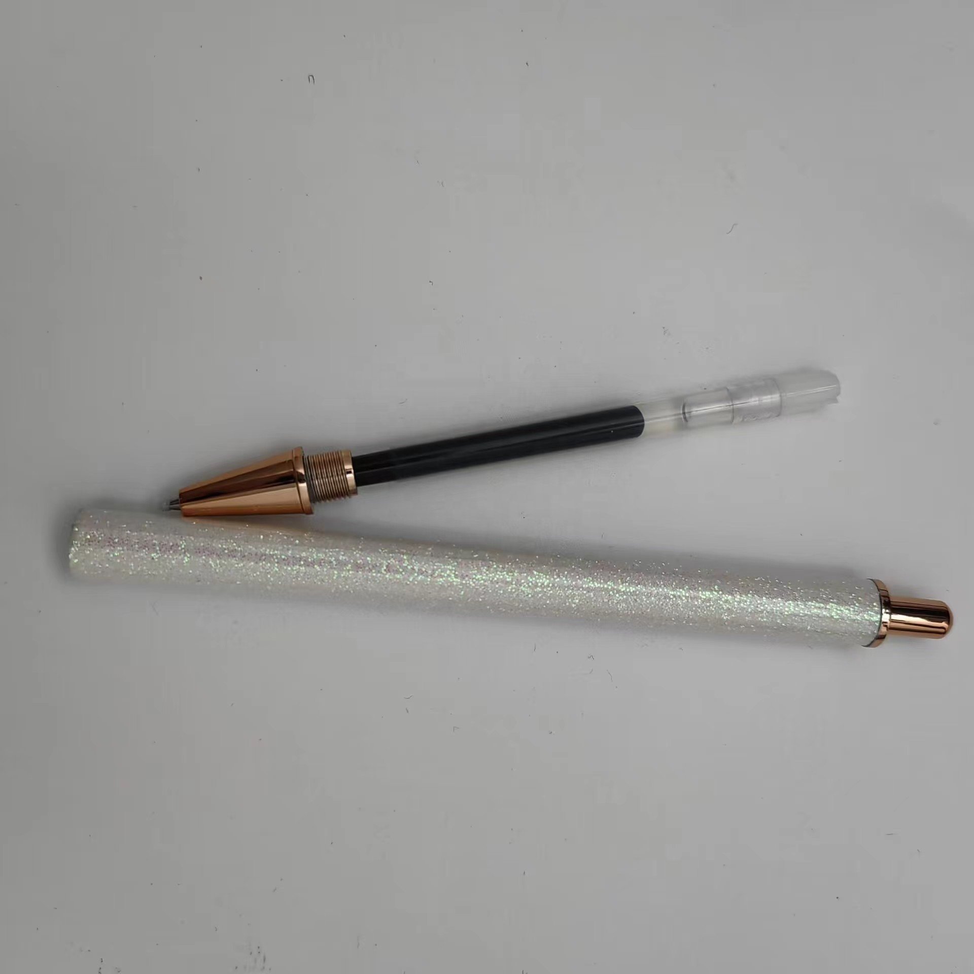 UV DTF Decoration Journaling Smooth Surface Diy Glittered Pens Bling White Glitter Wrap Ballpoint Pen for Sticky Sheet