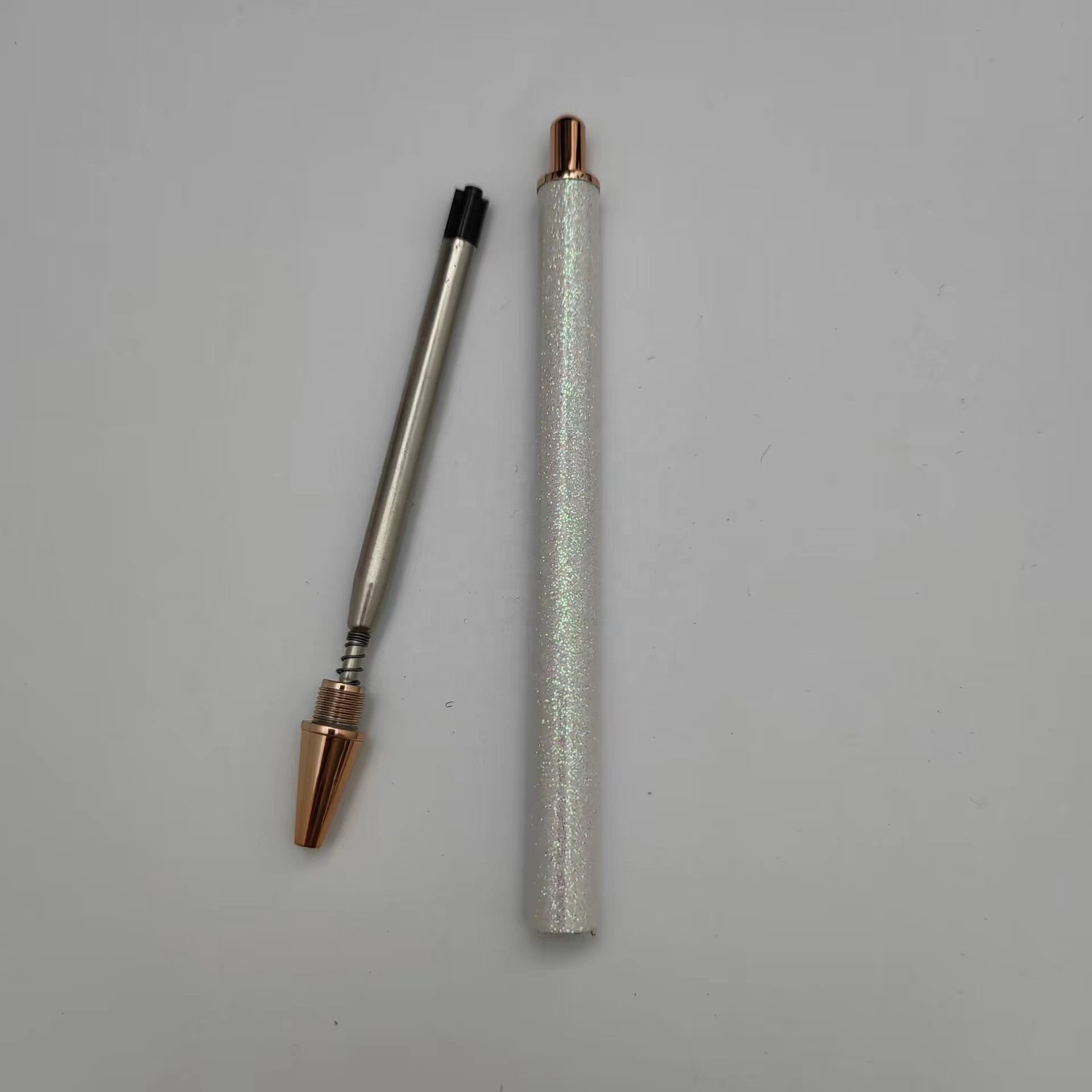 UV DTF Decoration Journaling Smooth Surface Diy Glittered Pens Bling White Glitter Wrap Ballpoint Pen for Sticky Sheet