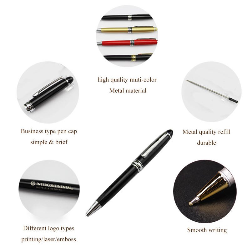 High quality Metal Fountain ball pen gift ballpoint pen Custom Logo laser engraving