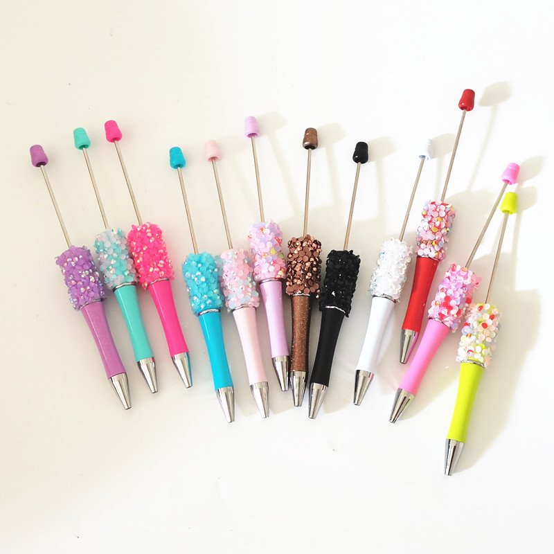 Dia mond Bling Multi-Color Sequin Bead Diy Pen Crystal Petals Handmade Gift Resin Ballpoint Pen