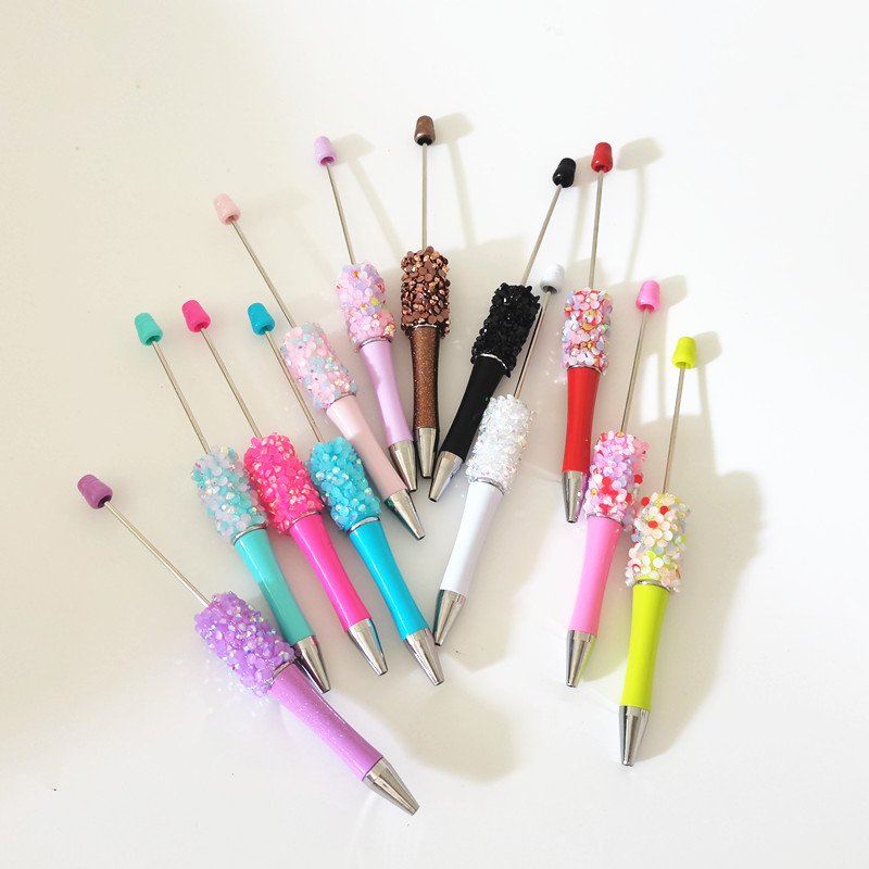 Dia mond Bling Multi-Color Sequin Bead Diy Pen Crystal Petals Handmade Gift Resin Ballpoint Pen
